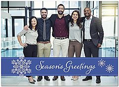 Blue Border Photo Card D3197U-4B